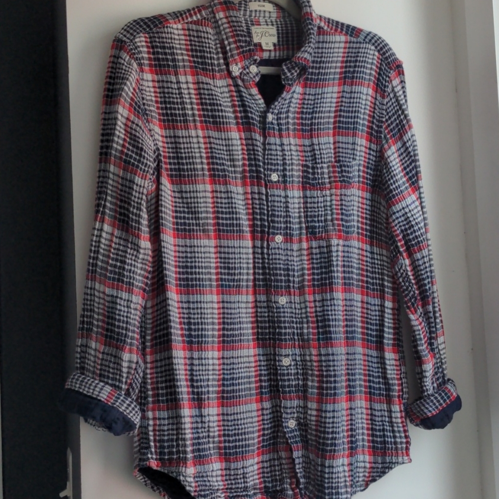 J. Crew Men's Double Weave Slim Fit Button-down
